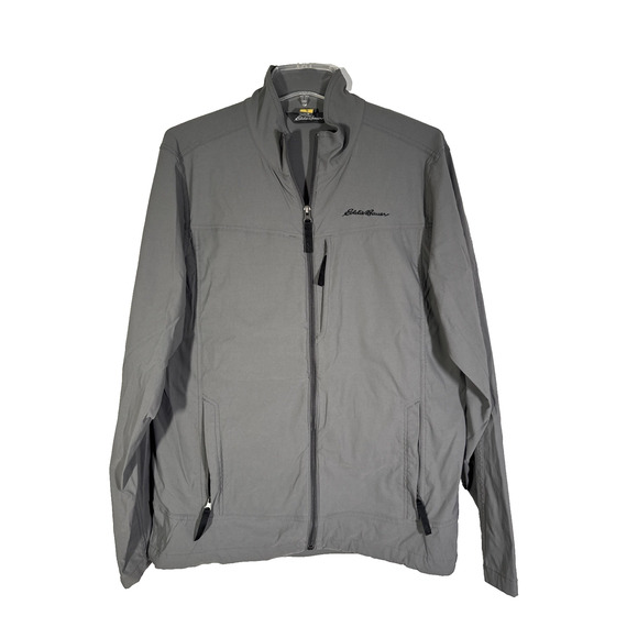 Eddie Bauer Mens M Stretch Travex Nylon Travel Jacket Lightweight Gray Outdoors - Picture 1 of 5